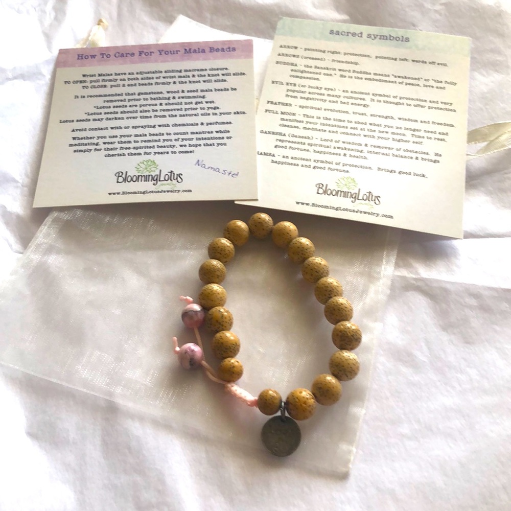 EUC Blooming Lotus Jewelry Love Wrist Mala